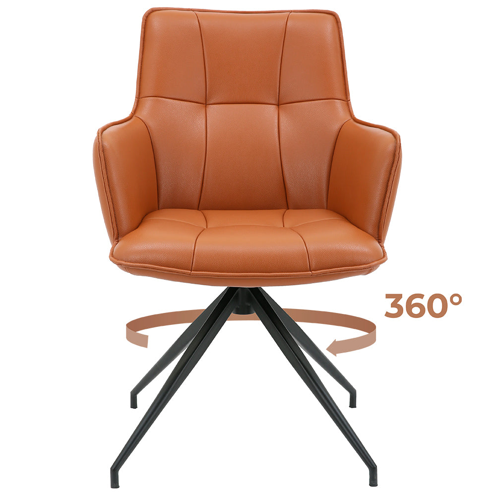 Butaca Cuero Giratoria 360° Buckingham Berner Marrón Claro