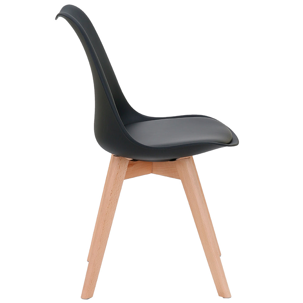 Set x2 Sillas de comedor terraza Bonno Negro