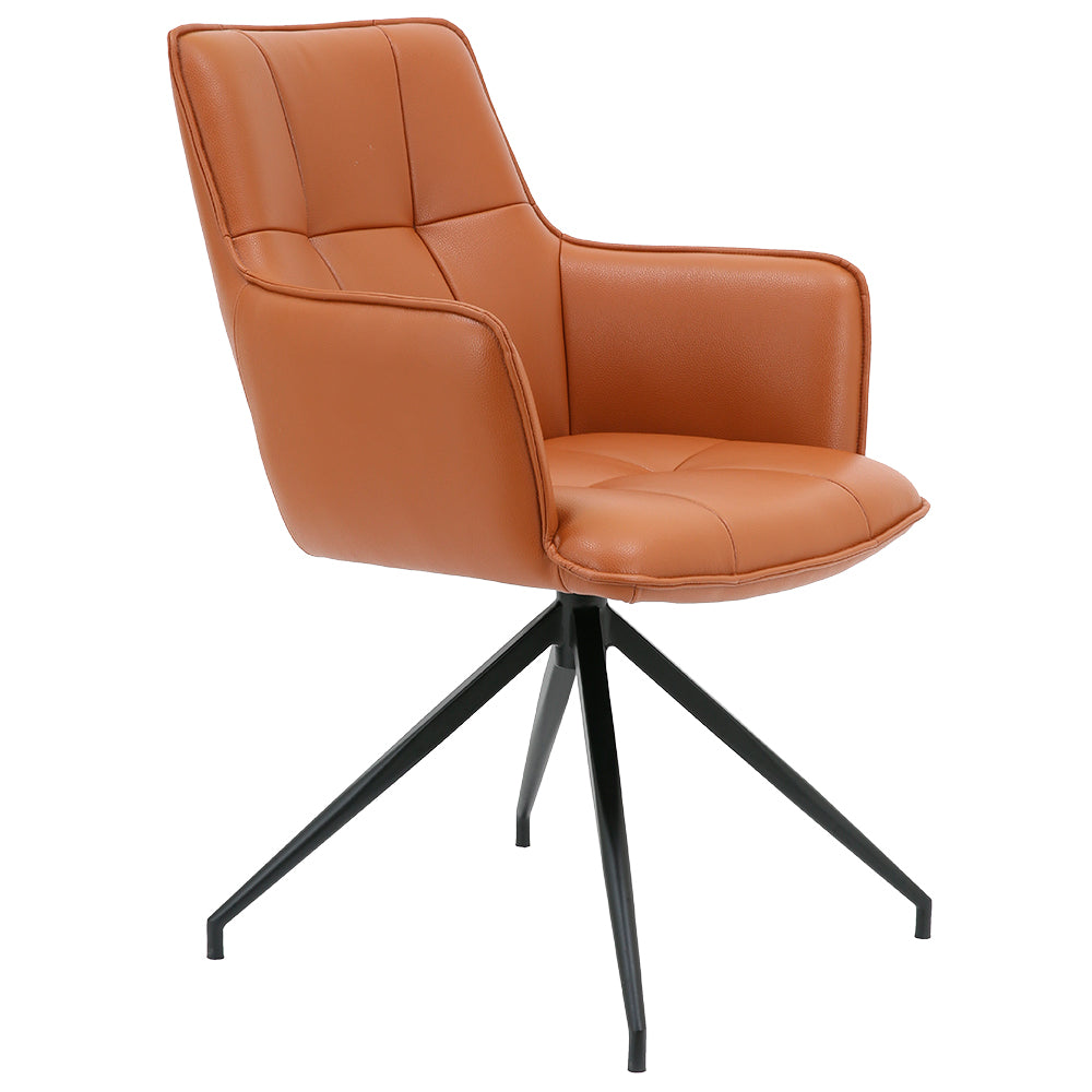 Silla de Oficina Cuero Giratoria 360° Buckingham Berner Marrón Claro