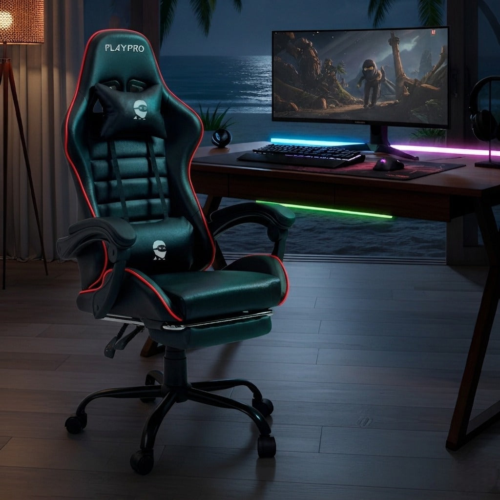 Silla Gamer Con Masajeador Lumbar Playpro X1