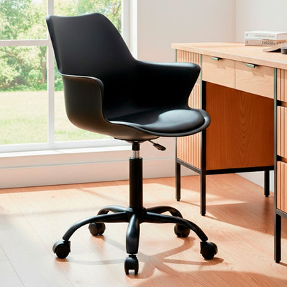 Silla de Oficina Giratoria Base de Acero Komsum Napoles Negro
