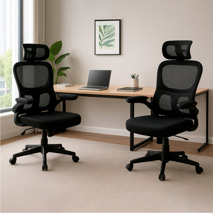 Pack x2 Sillas Ergonómicas de Oficina Gerencial Komsum Turin Negro
