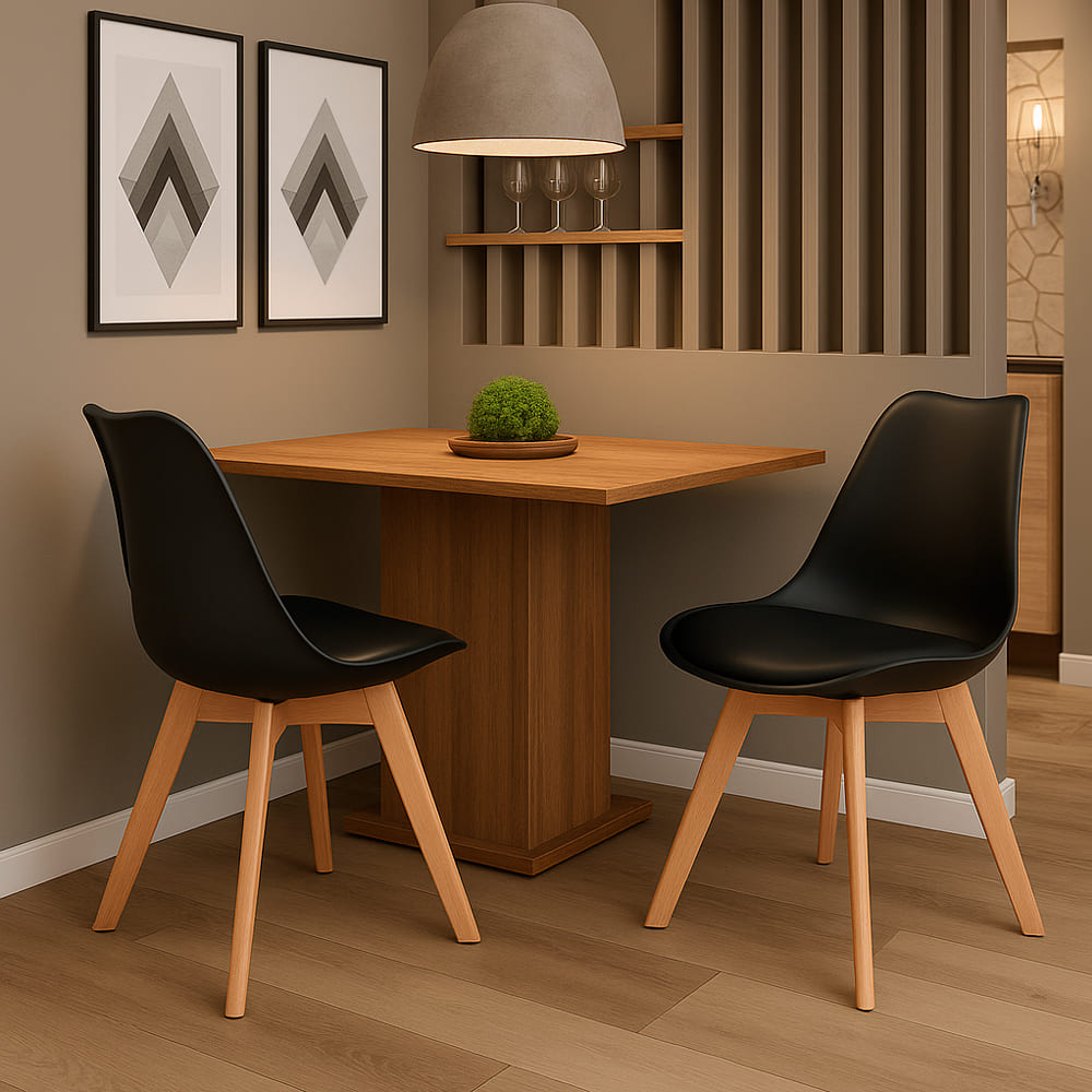 Set x2 Sillas de comedor terraza Bonno Negro